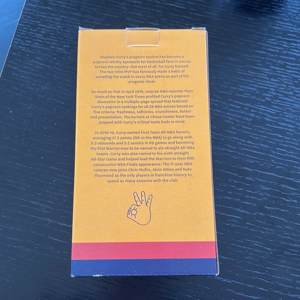 Stephen Curry POPCORN EDITION Bobblehead 2019 Golden State Warriors NIB (item A) - Picture 11 of 15
